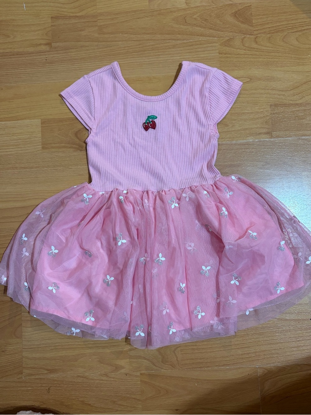 Old Navy LIKE NEW Toddler Pink Cherry Tutu Dress for Girls Size 2T